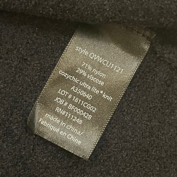 Barefoot Dreams M Black Cardigan | CozyChic Ultra Lite, Duster, Drawstring - Picture 8 of 10